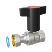 Кран шаровой латунный с накидной гайкой LD Pride 47.15.В-НкГк. Ду 15 Ру 40 Т-рукоятка с биркой