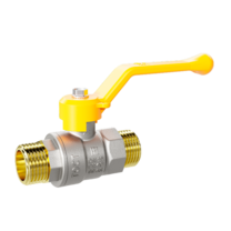 Кран шаровой латунный LD Pride 47.25.Н-Н.Р GAS Ду 25 Ру 40 рычаг с биркой