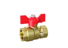 Кран шаровой латунный для манометра LD Pride 44.15.В-В.2М.Б Ду 15 Ру 40 бабочка (red) с биркой