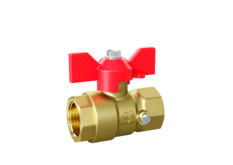 Кран шаровой латунный для манометра LD Pride 44.15.В-В.2М.Б Ду 15 М20 Ру 40 бабочка (red)