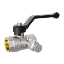 Кран шаровой латунный с дренажем и воздухоотводчиком трехходовой LD Pride 44.15.В-В.С.Р Ду 15 М20 Ру 40 рычаг с биркой