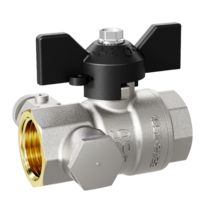 Кран шаровой латунный с дренажем и воздухоотводчиком трехходовой LD Pride 44.15.В-В.С.Б  Ду 15 Ру 40 бабочка с биркой