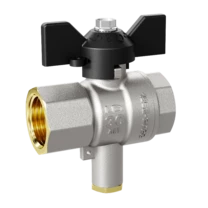 Кран шаровой латунный для датчика температуры LD Pride 45.15.В-В.Т.Б Ду 15 Ру 40 бабочка с биркой