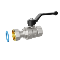 Кран шаровой латунный с накидной гайкой LD Pride 47.15.В-НкГк.Р Ду 15 Ру 40 ручка с биркой