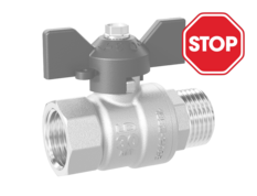 (СНЯТО С ПРОИЗВОДСТВА) Кран шаровой латунный LD Pride 47.32.В-Н.Б Ду 32 Ру 25 бабочка