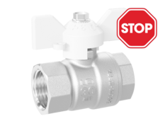 (СНЯТО С ПРОИЗВОДСТВА) Кран шаровой латунный LD Pride 47.32.В-В.Б Ду 32 Ру 25 бабочка (white)