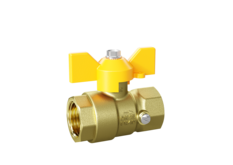 Кран шаровой латунный для манометра LD Pride 44.15.В-В.М.Б GAS Ду 15 Ру 16 бабочка с биркой