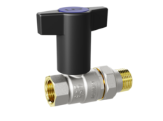 Кран шаровой латунный LD Pride 47.15.В-ГШ.ТР Ду 15 Ру 40 Т-рукоятка (Red + Blue)