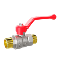 Кран шаровой латунный LD Pride 47.15.Н-Н.Р Ду 15 Ру 40 рычаг (red) с биркой