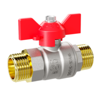 Кран шаровой латунный LD Pride 47.15.Н-Н.Б Ду 15 Ру 40 бабочка (red) с биркой