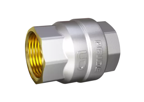 Клапан обратный пружинный латунный шток LD Pride 58.15.В-В в упаковке