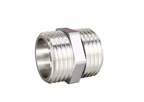 Ниппель прямой LD Pride DN50 (2") НР/НР латунь никель