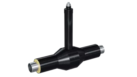 Кран шаровый LD для подземной установки КШЦП из стали 09Г2С Ду80 Ру2,5МПа полнопроходной Н=500мм L=1500 с ППУ.ПЭ.1