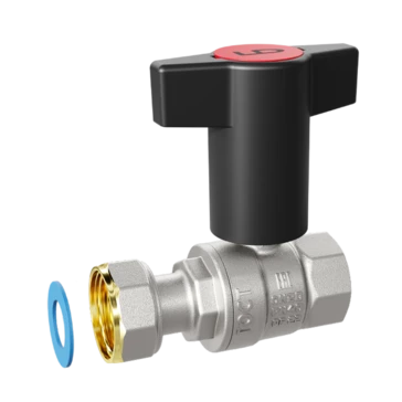 Кран шаровой латунный с накидной гайкой LD Pride 47.20.В-НкГк. Ду 20 Ру 40 Т-рукоятка с биркой