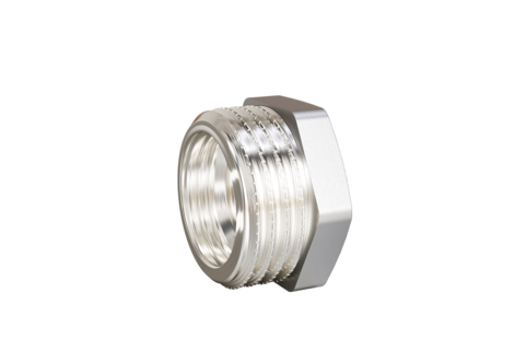 Футорка LD Pride DN20х15 (3/4"НР х 1/2" ВР) латунь никель с биркой и хомутом