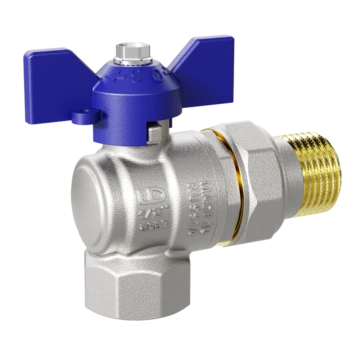 Кран шаровой латунный угловой LD Pride 47.15.В-ГШ.У.Б Ду 15 Ру 40 бабочка (blue)