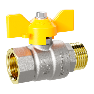 Кран шаровой латунный LD Pride 47.20.В-Н.Б GAS Ду 20 Ру 40 бабочка с биркой