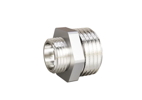 Ниппель переходной LD Pride DN25х20 (1"НР х 3/4"НР) латунь никель