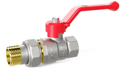 Кран шаровой латунный LD Pride 47.15.В-ГШ.Р Ду 15 Ру 40 рычаг (red)
