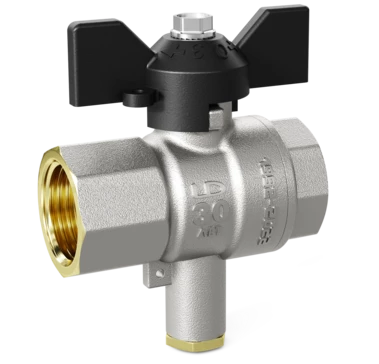 Кран шаровой латунный для датчика температуры LD Pride 45.15.В-В.Т.Б Ду 15 Ру 40 бабочка