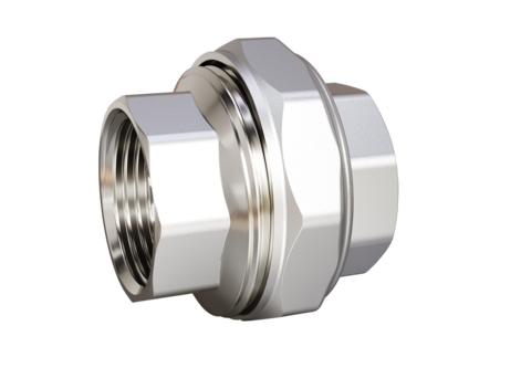 Муфта разъемная (американка) DN25 (1") ВР/ВР латунь никель