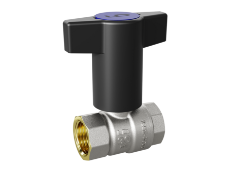 Кран шаровой латунный LD Pride 47.15.В-В.ТР Ду 15 Ру 40 Т-рукоятка (blue) с биркой