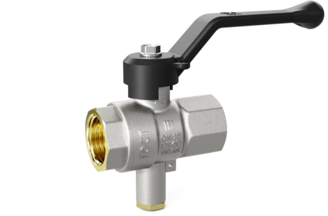 Кран шаровой латунный для датчика температуры LD Pride 45.15.В-В.Т.Р Ду 15 Ру 40 рычаг