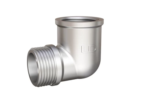 Угол 90 гр LD Pride DN15 (1/2") ВР/НР латунь никель