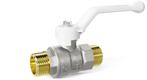 Кран шаровой латунный LD Pride 47.15.Н-Н.Р Ду 15 Ру 40 рычаг (white)