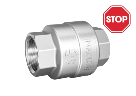 (СНЯТО С ПРОИЗВОДСТВА) Клапан обратный пружинный латунный шток LD Pride 58.15.В-В