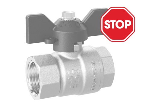 Кран шаровой латунный LD Pride 47.32.В-В.Б Ду 32 Ру 25 бабочка с биркой