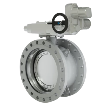 Поворотно-дисковый затвор 3-х эксцентриковый LD под электропривод из стали 20, ПДЗ.Ф.Э.500.025.02