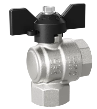 Кран шаровой латунный угловой LD Pride 47.20.В-В.У.Б Ду 20 Ру 40 бабочка