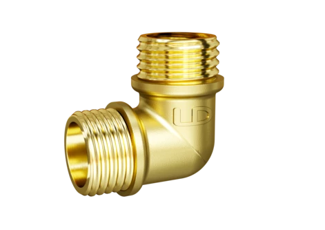 Угол 90 гр LD Pride DN15 (1/2") НР/НР латунь