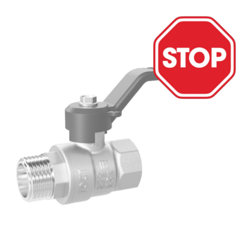 Кран шаровой латунный LD Pride 47.32.В-Н.Р Ду 32 Ру 25 рычаг с биркой и хомутом