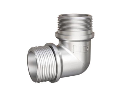 Угол 90 гр LD Pride DN15 (1/2") НР/НР латунь никель с биркой