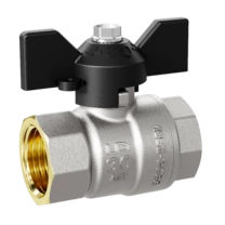 Кран шаровой латунный LD Pride 47.25.В-В.Б Ду 25 Ру 40 бабочка с биркой