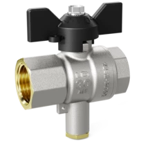 Кран шаровой латунный для датчика температуры LD Pride 45.15.В-В.Т.Б Ду 15 Ру 40 бабочка