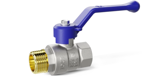 Кран шаровой латунный LD Pride 47.32.В-Н.Р Ду 32 Ру 25 рычаг (blue)