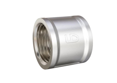 Муфта LD Pride DN20 (3/4") ВР латунь никель с биркой и хомутом