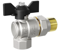 Кран шаровой латунный угловой LD Pride 47.15.В-ГШ.У.Б Ду 15 Ру 40 бабочка