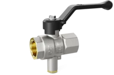 Кран шаровой латунный для датчика температуры LD Pride 45.15.В-В.Т.Р Ду 15 Ру 40 рычаг