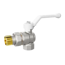 Кран шаровой латунный угловой LD Pride 47.15.В-ГШ.У.Р Ду 15 Ру 40 рычаг (white)