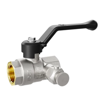 Кран шаровой латунный с дренажем и воздухоотводчиком трехходовой LD Pride 44.15.В-В.С.Р Ду 15 Ру 40 рычаг с биркой