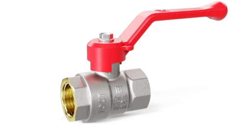 Кран шаровой латунный LD Pride 47.25.В-В.Р Ду 25 Ру 40 рычаг (red)
