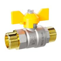 Кран шаровой латунный LD Pride 47.15.Н-Н.Б GAS Ду 15 Ру 40 бабочка с биркой