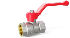 Кран шаровой латунный LD Pride 47.25.В-В.Р Ду 25 Ру 40 рычаг (red)