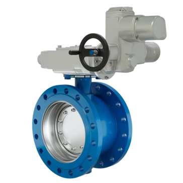 Поворотно-дисковый затвор 3-х эксцентриковый LD Energy под электропривод из стали 09Г2С, ПДЗ.Ф.Э.300.016.03