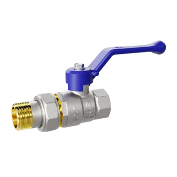 Кран шаровой латунный LD Pride 47.25.В-ГШ.Р Ду 25 Ру 40 рычаг (blue)