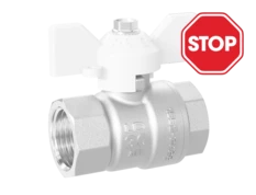 (СНЯТО С ПРОИЗВОДСТВА) Кран шаровой латунный LD Pride 47.32.В-В.Б Ду 32 Ру 25 бабочка (white)